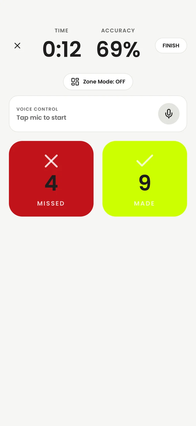 Logging made and missed shots during a session